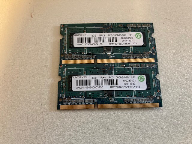 4GB RAM Kit (2x2GB) PC3-10600S DDR3 204-pin SODIMM iMac Laptop Etc. Ramaxel