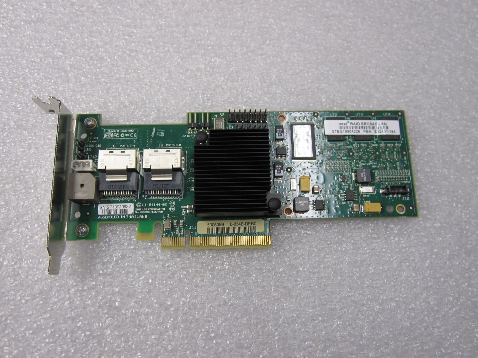 Intel Raid SRCSASBB8I PCIe SAS / SATA RAID Controller Card