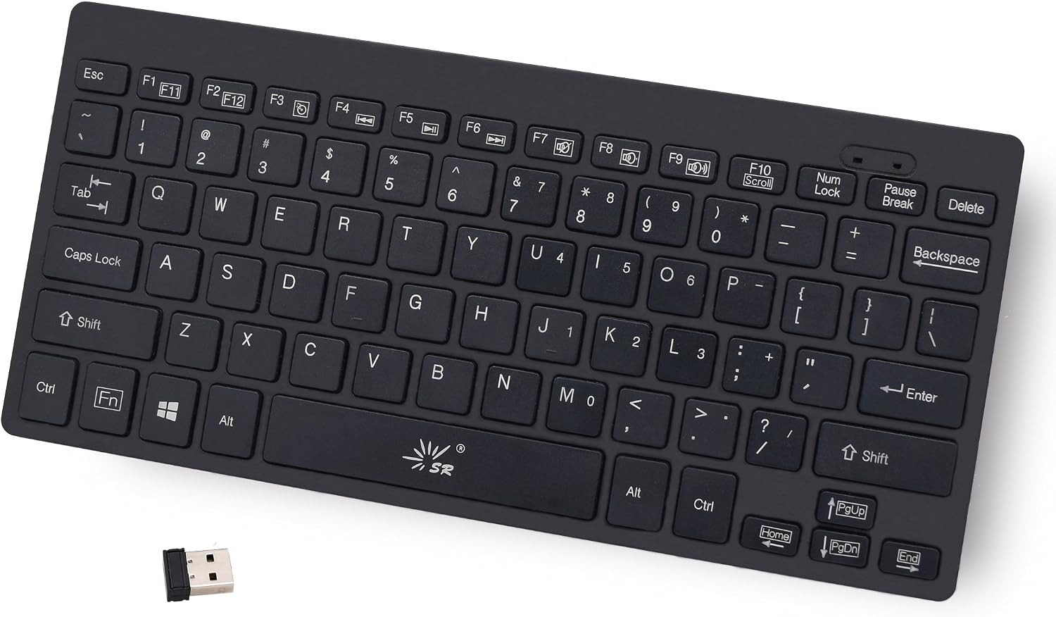 Mini Keyboard 2.4G Wireless Thin Light 78 Keys USB Multimedia Small for Pc