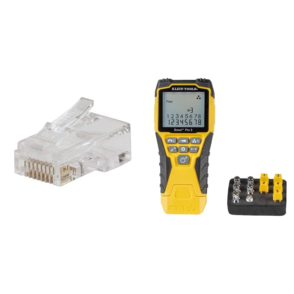Klein Tools CAT6 200-Pack Pass-Thru Modular Quantity - 200 Connectors, Yellow