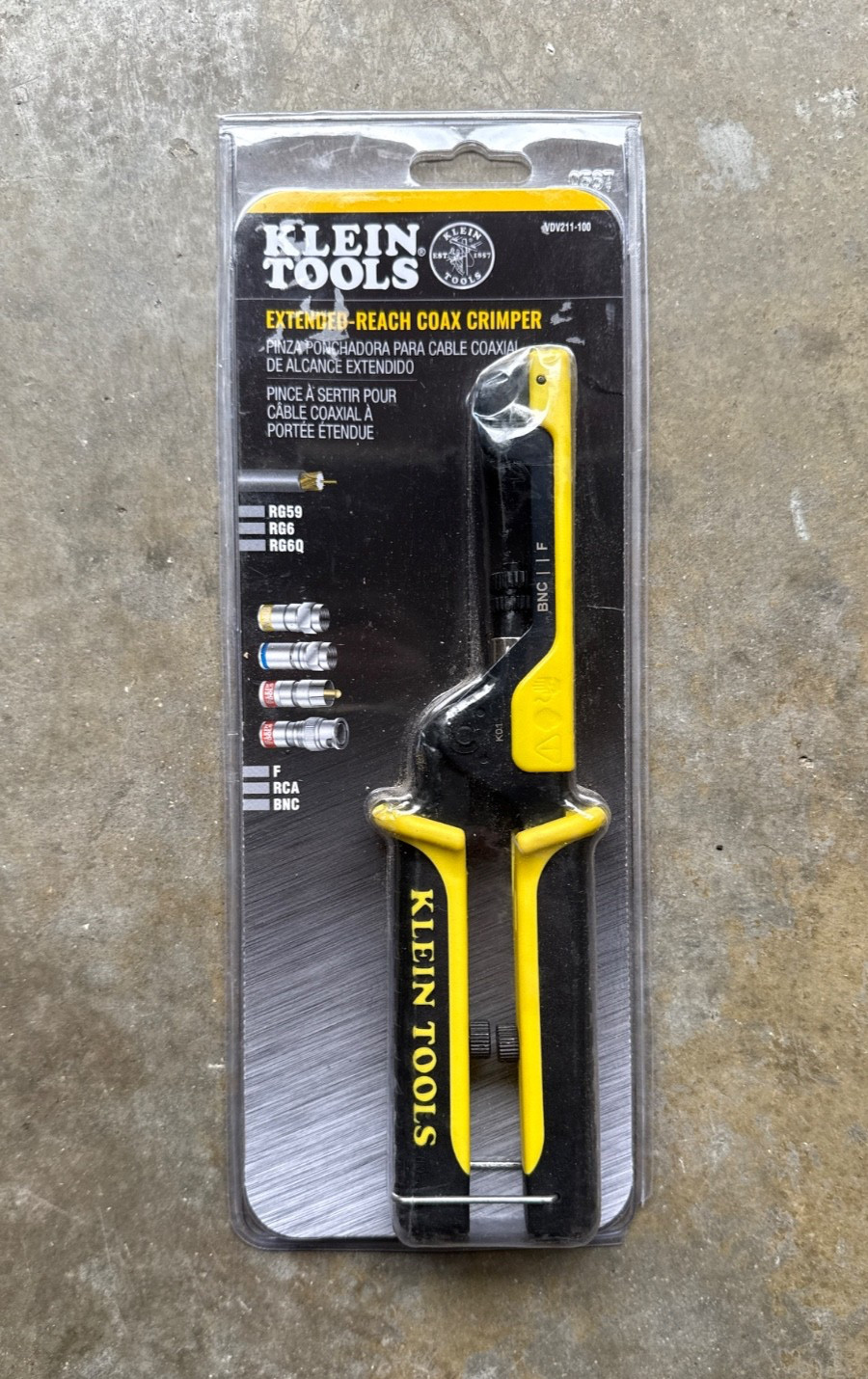 NEW~Klein Tools Extended Reach Coax Crimper VDV211-100