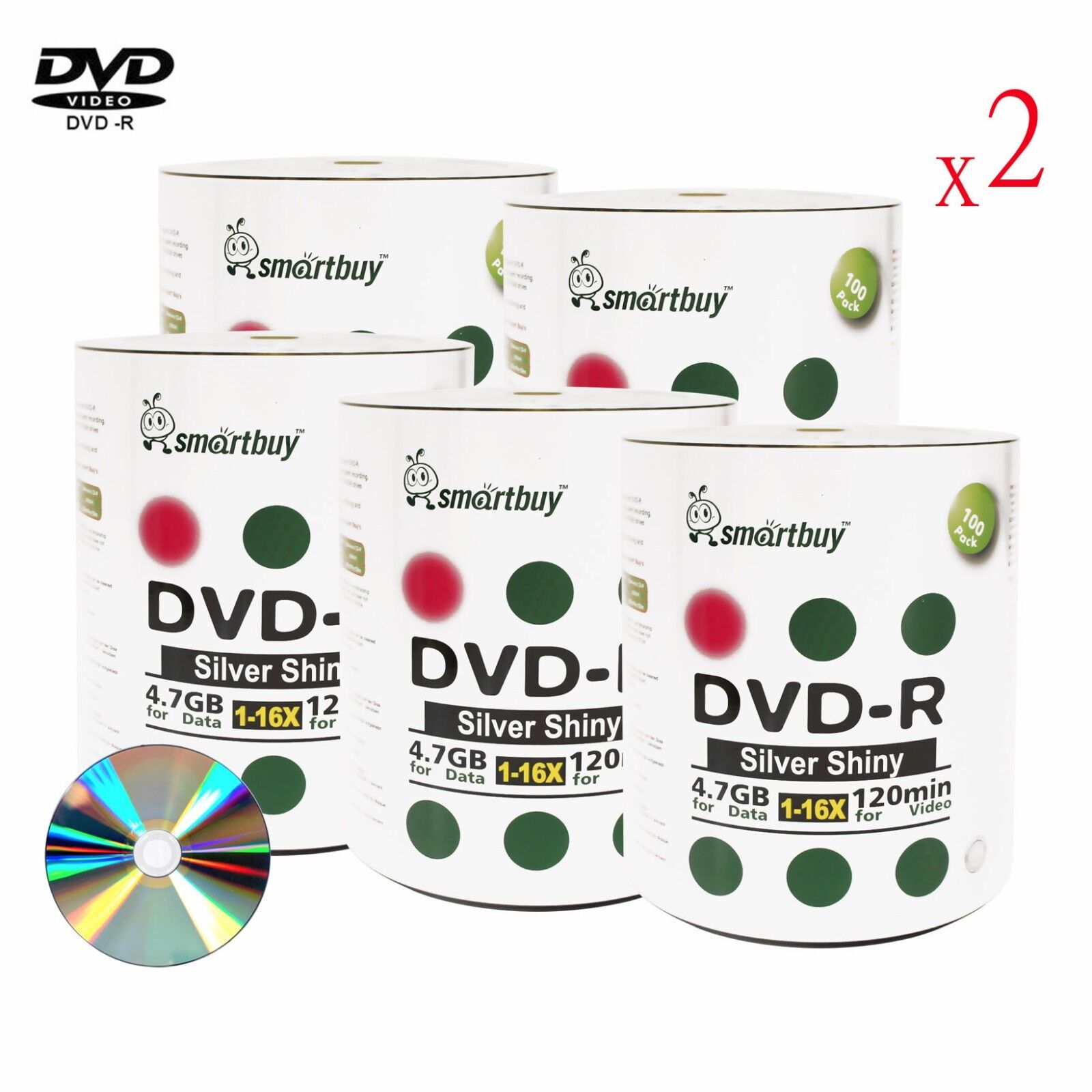 1000 Pack Grade A+ Smartbuy 16X DVD-R 4.7GB Shiny Silver Top Blank Record Disc