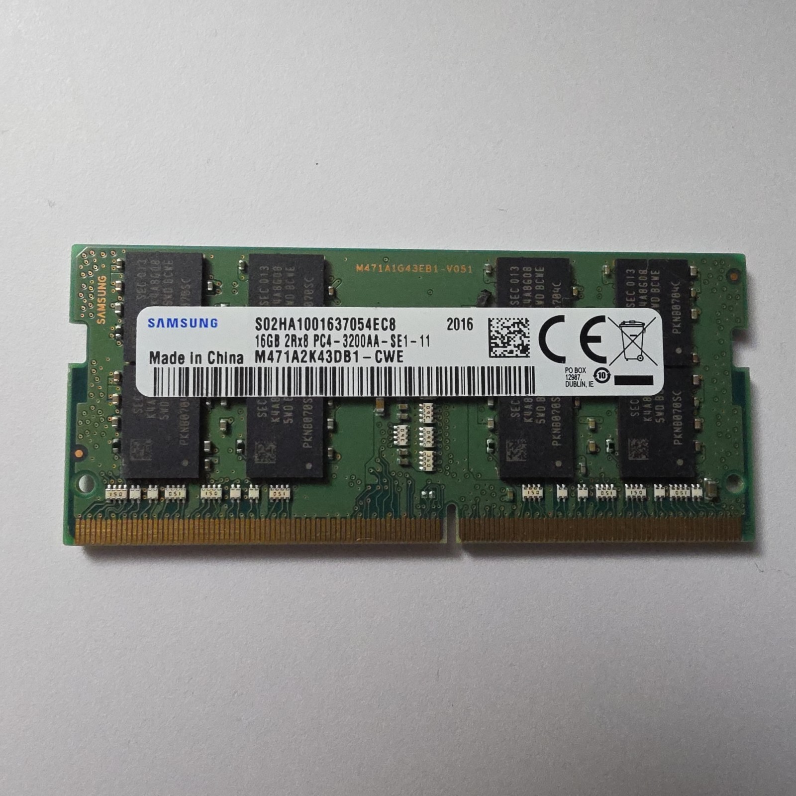 Samsung Memory Module 16GB DDR4 PC4-3200AA 3200MHz