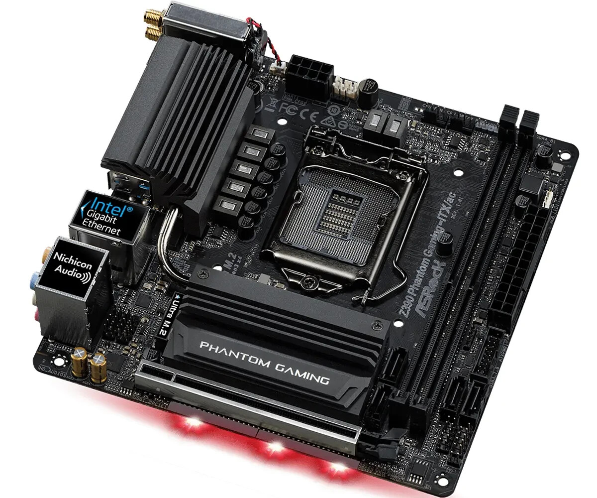 ASRock's Z390 Phantom Gaming-ITX/AC, a compact LGA 1151 board.