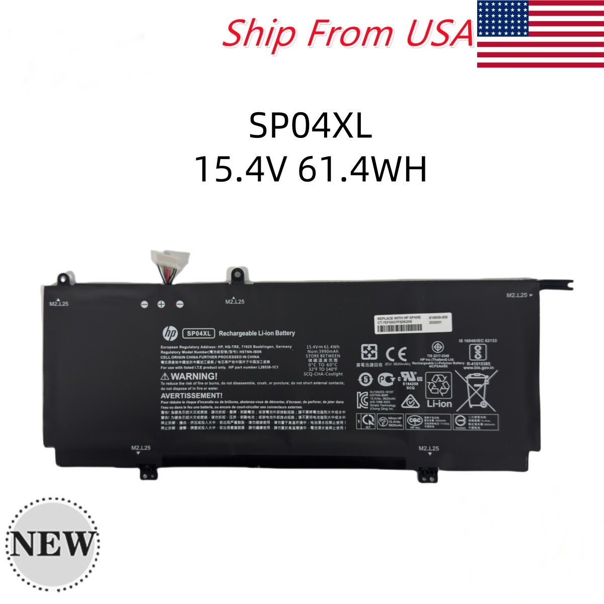 New Genuine SP04XL Battery For HP Spectre X360 13-AP0000NA HSTNN-IB8R HSTNN-OB1B