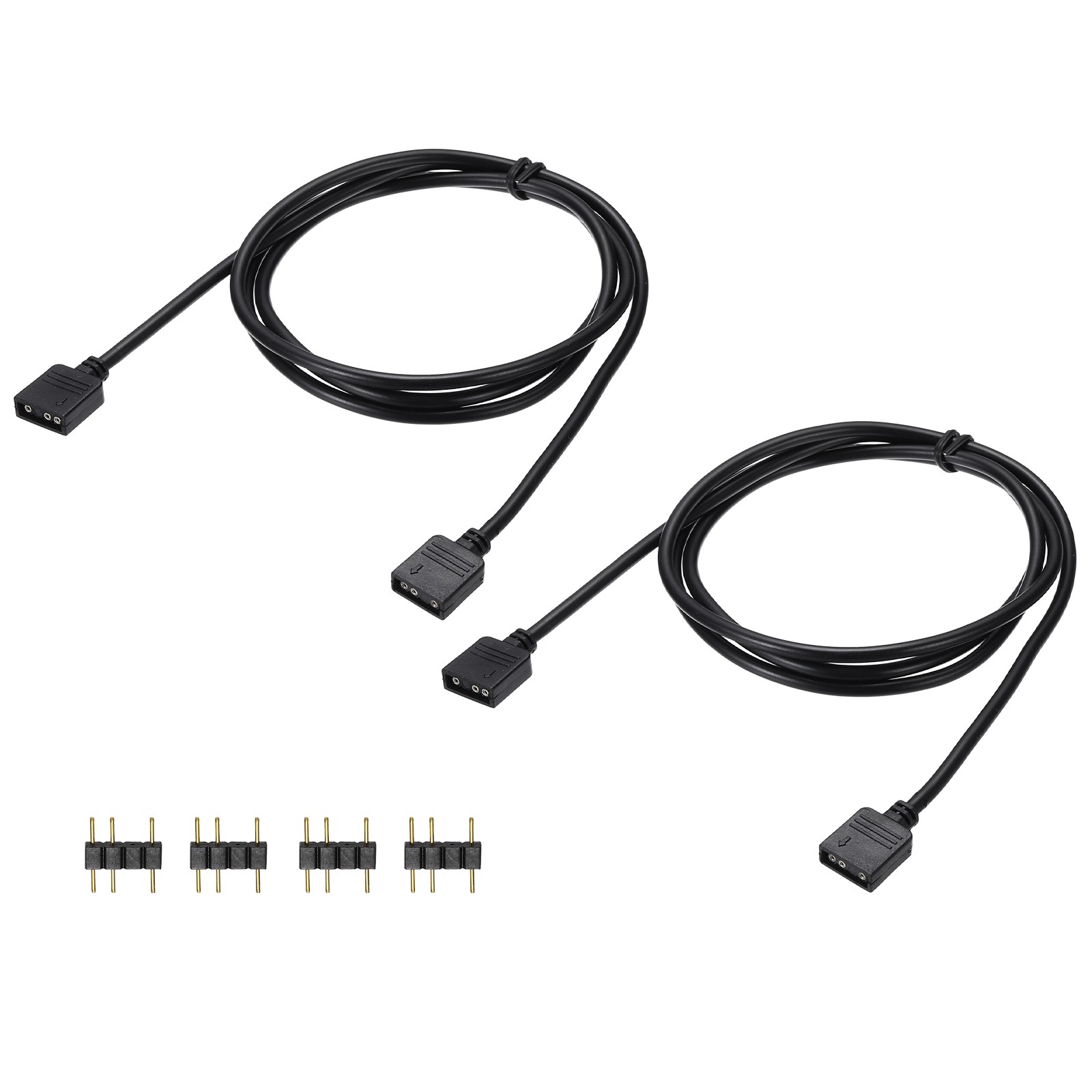 2 Pcs ARGB Extension Cable, 5V 39" 3 Pin 1 to 1 Female to Female, Black