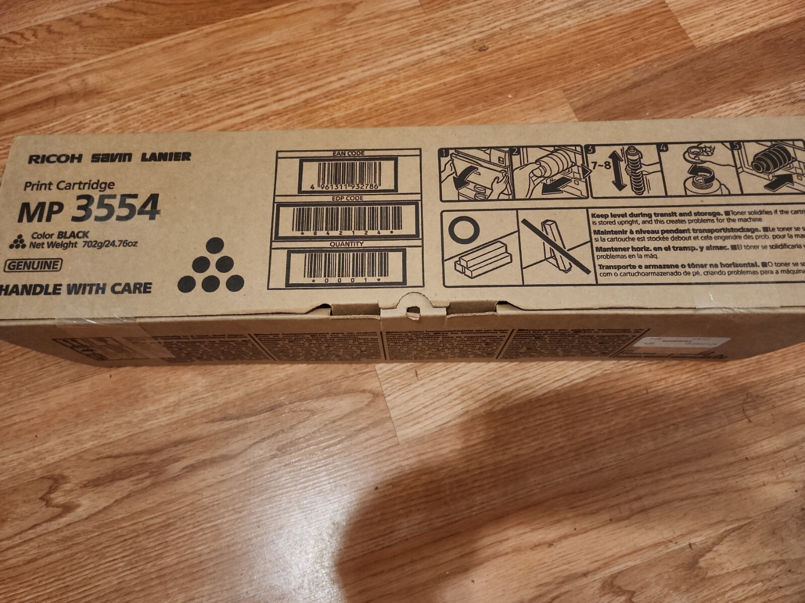 Genuine Ricoh MP 3554 Black Toner Print Cartridge OEM 842124 Savin Lanier