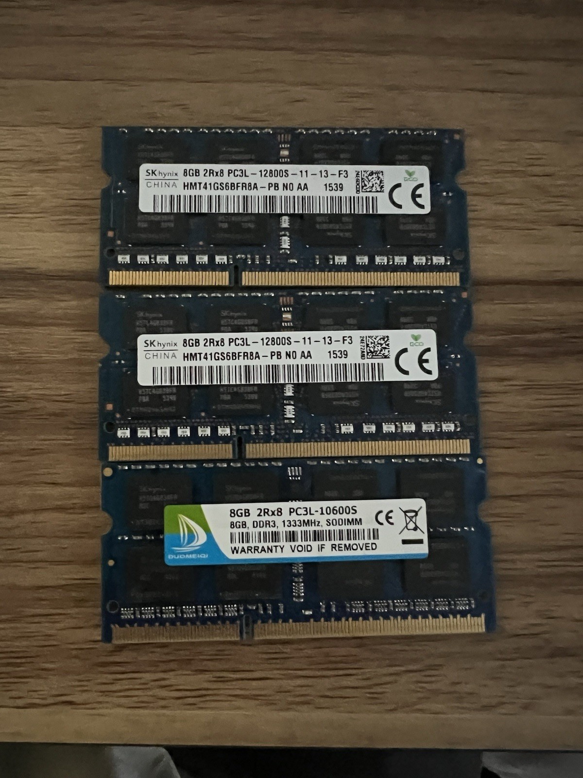 SK Hynix 16GB (2x8GB) 2Rx8 PC3L-12800S-11-13-F3 Laptop Memory 24 Gb Total