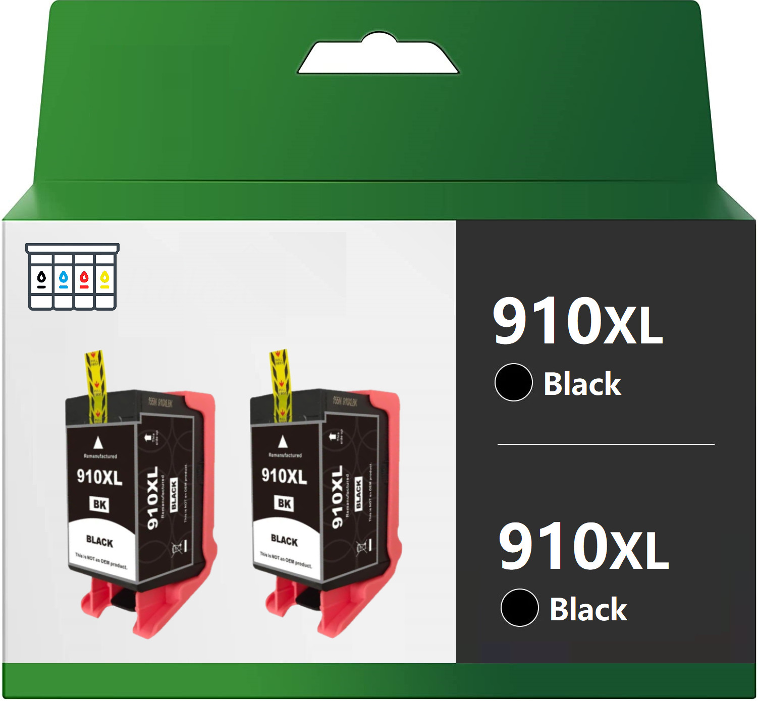 2pk Ink Cartridge for HP 910 XL Black OfficeJet 8010 8025 8035 8028 8022