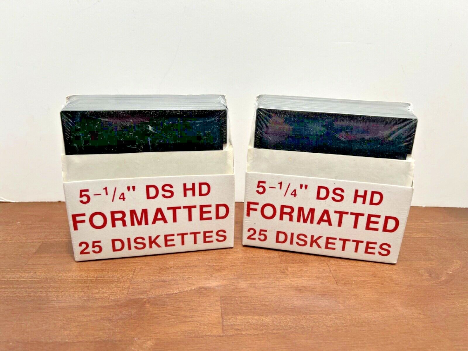 2 NOS packs of 25 Count 5 1/4" DS HD Formatted Computer Diskettes New Sealed 