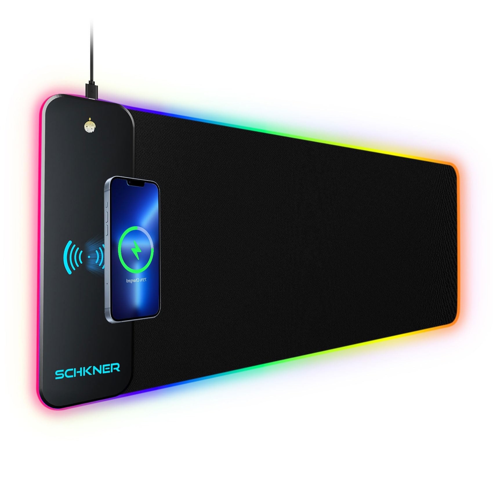 RGB Gaming Mouse Pad with Wireless Charging, Large Mouse Pad with LED Light, ...
