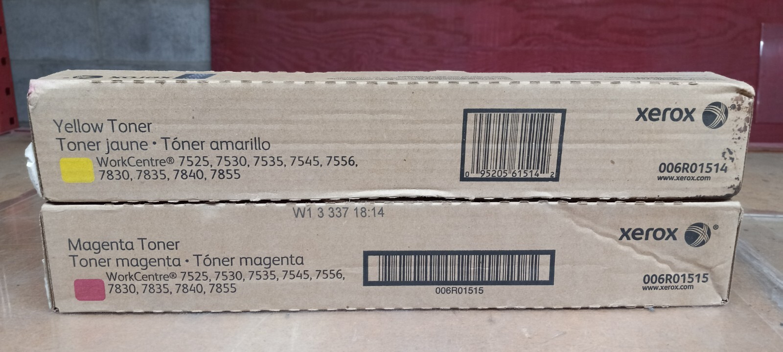 LOT-2 GENUINE XEROX 006R01514, 006R01515 YELLOW, MAGENTA TONER FACTORY SEALED