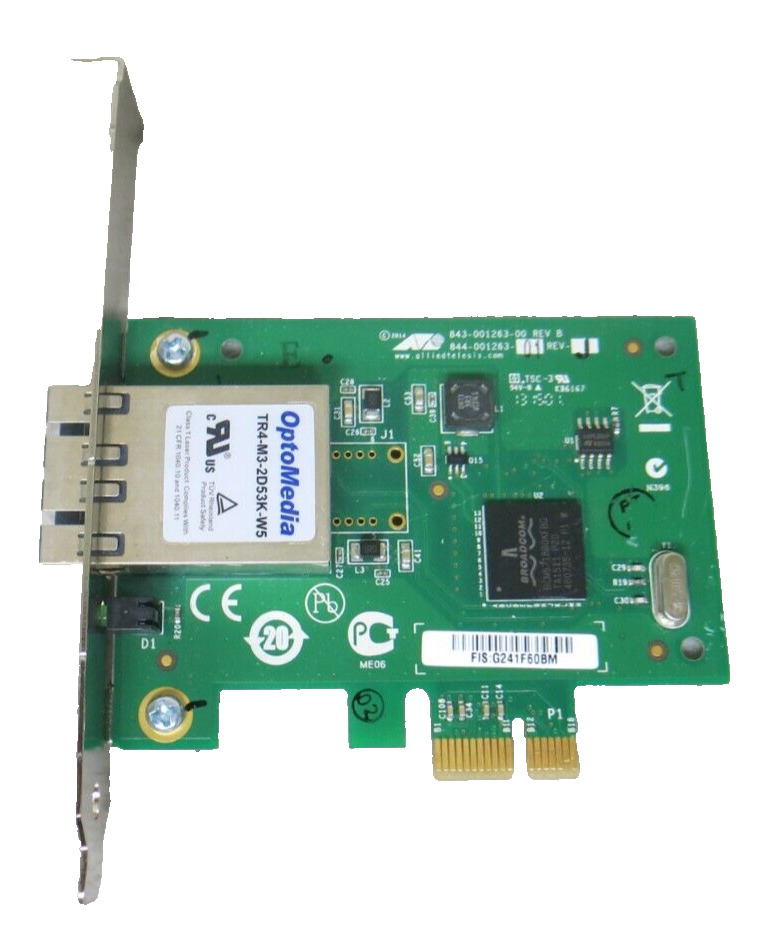 Allied Telesis AT-2911SX/SC PCIE Gigabit Ethernet Network Adapter Card