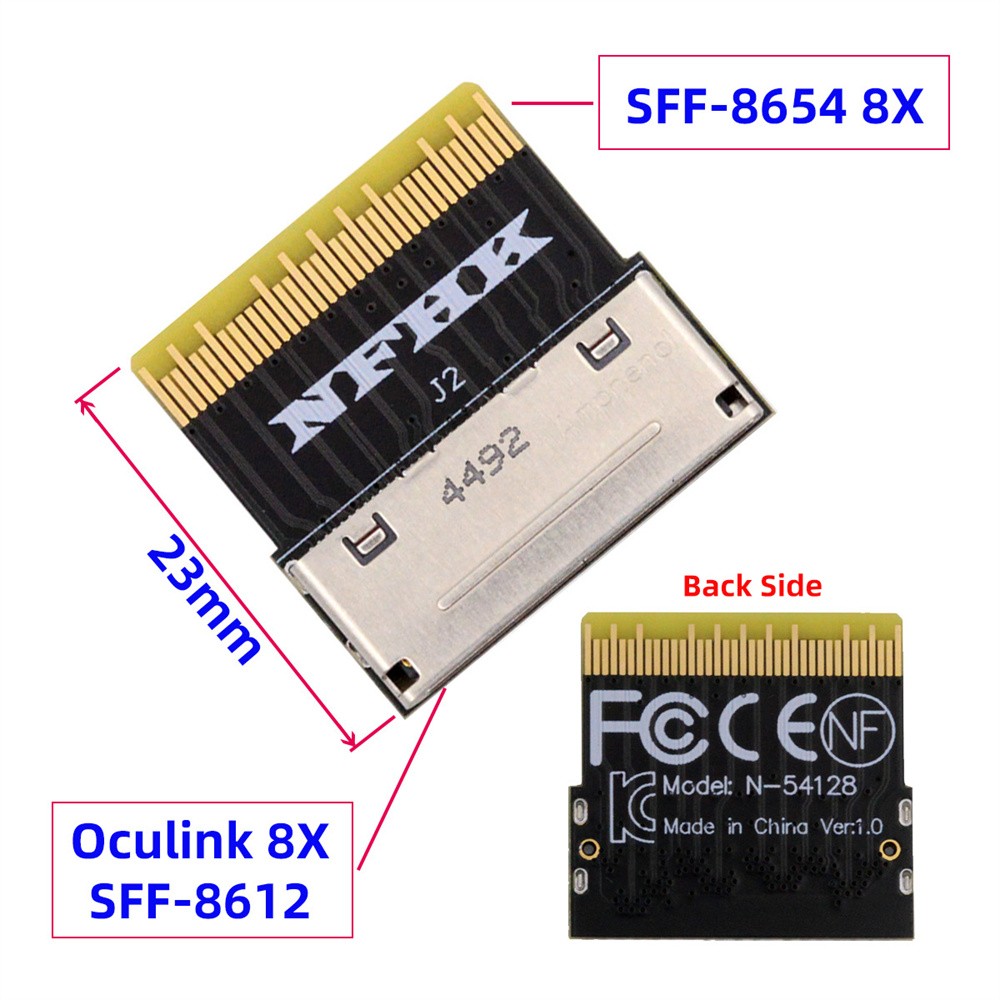 Oculink 8i SFF-8612 Expansion Card Adapter for Hard Disk and GPU Graphics Card
