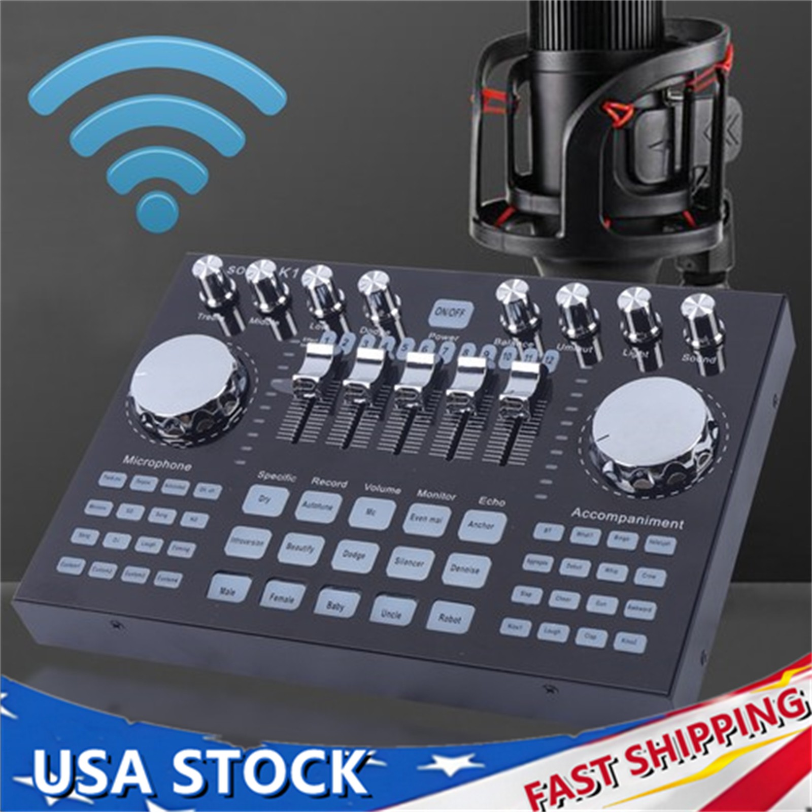 Digital Audio Mixer Network Live Sound Card K1 Audio Mixing Console for PC Phone
