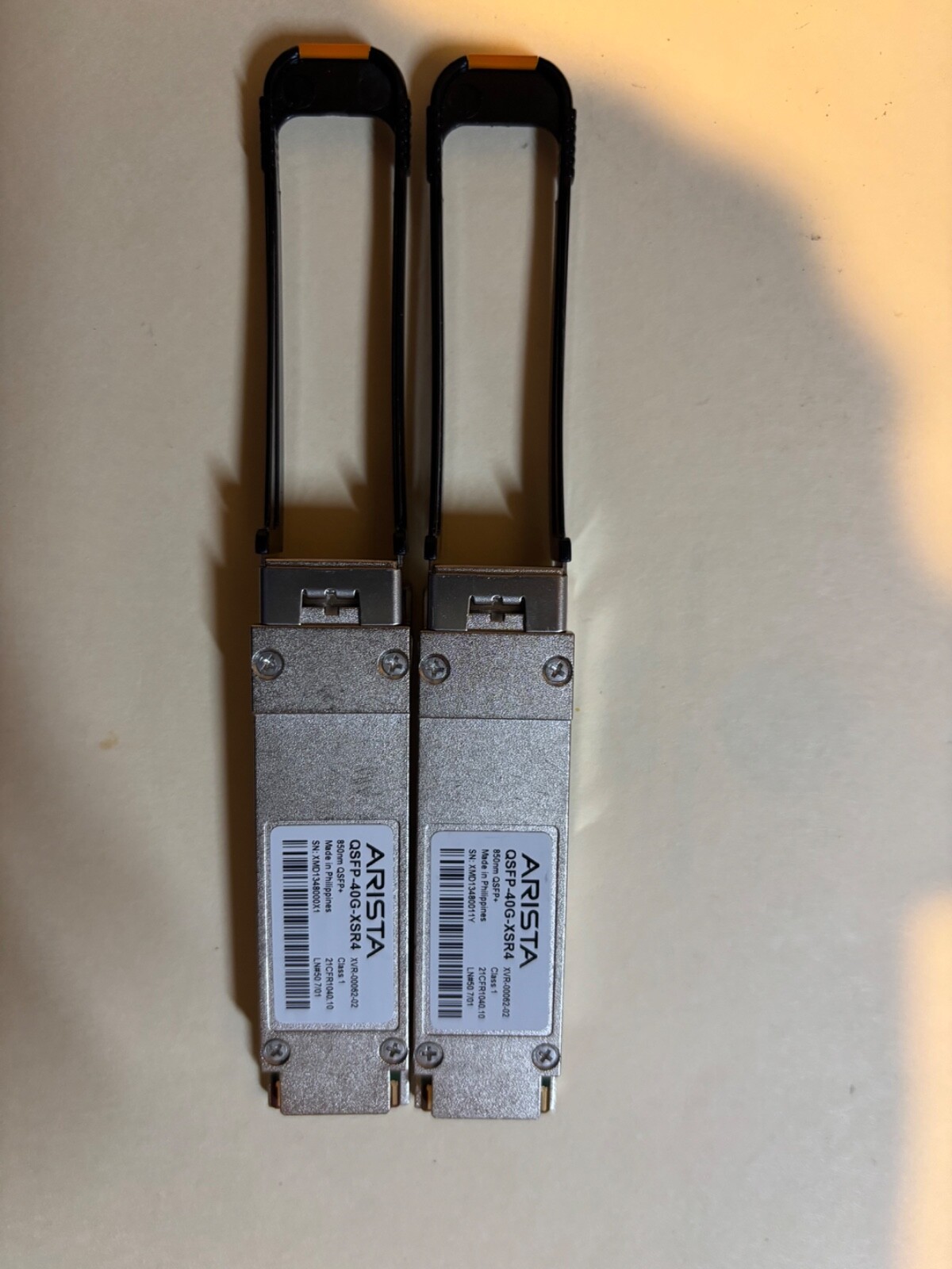 LOT OF 2 ARISTA QSFP-40G-XSR4 40GBASE-SR4 QSFP+ TRANSCEIVER OPEN BOX