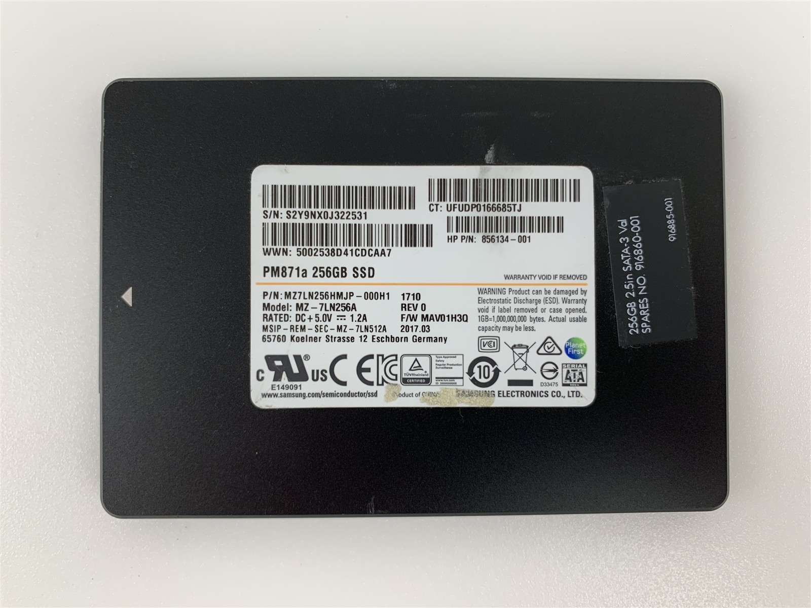 Samsung PM871a SATA III MZ-7LN256A MZ7LN256HMJP-000H1 256GB SSD 