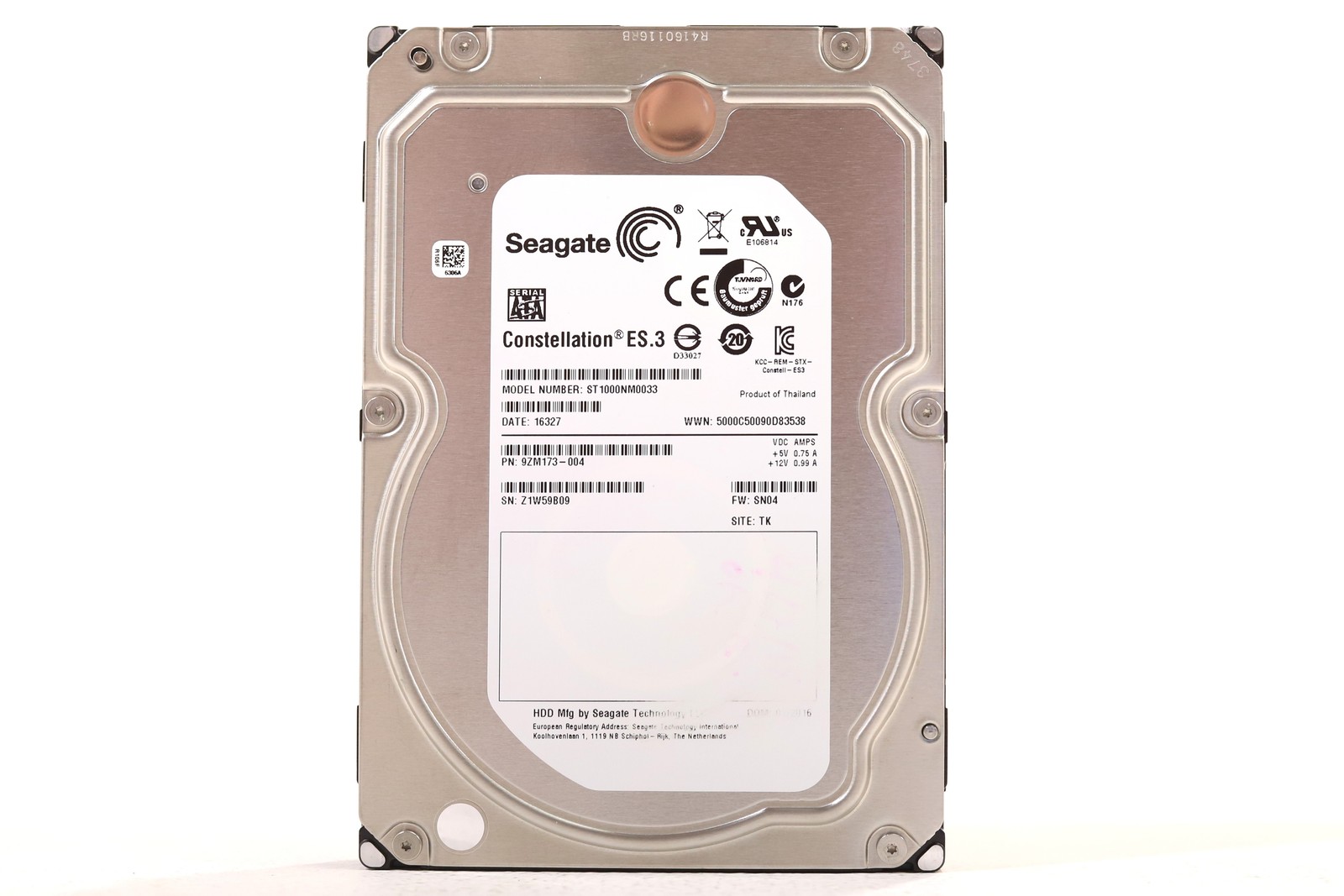 Seagate ST1000NM0033 1TB 3.5" 6Gb/s 128MB 7.2K RPM SATA HDD P/N: 9ZM173-004