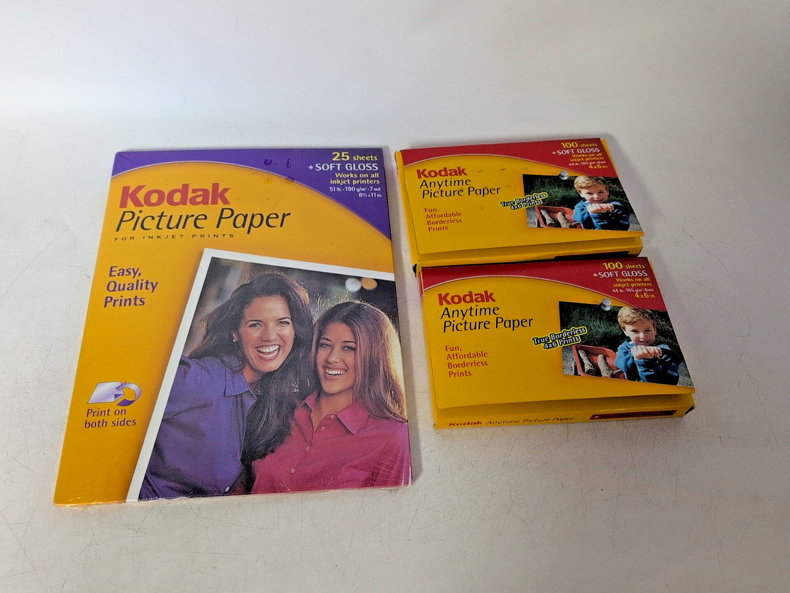 LOT OF 3, KODAK PICTURE PAPER CAT1124346 AND KODAK ANYTIME PICTURE PAPER CAT8617