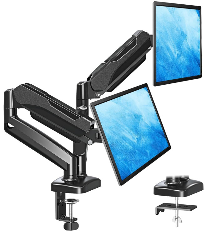 Brazo Doble para Monitores 22-32" VESA Ajustable con Soporte de Escritorio,Nuevo
