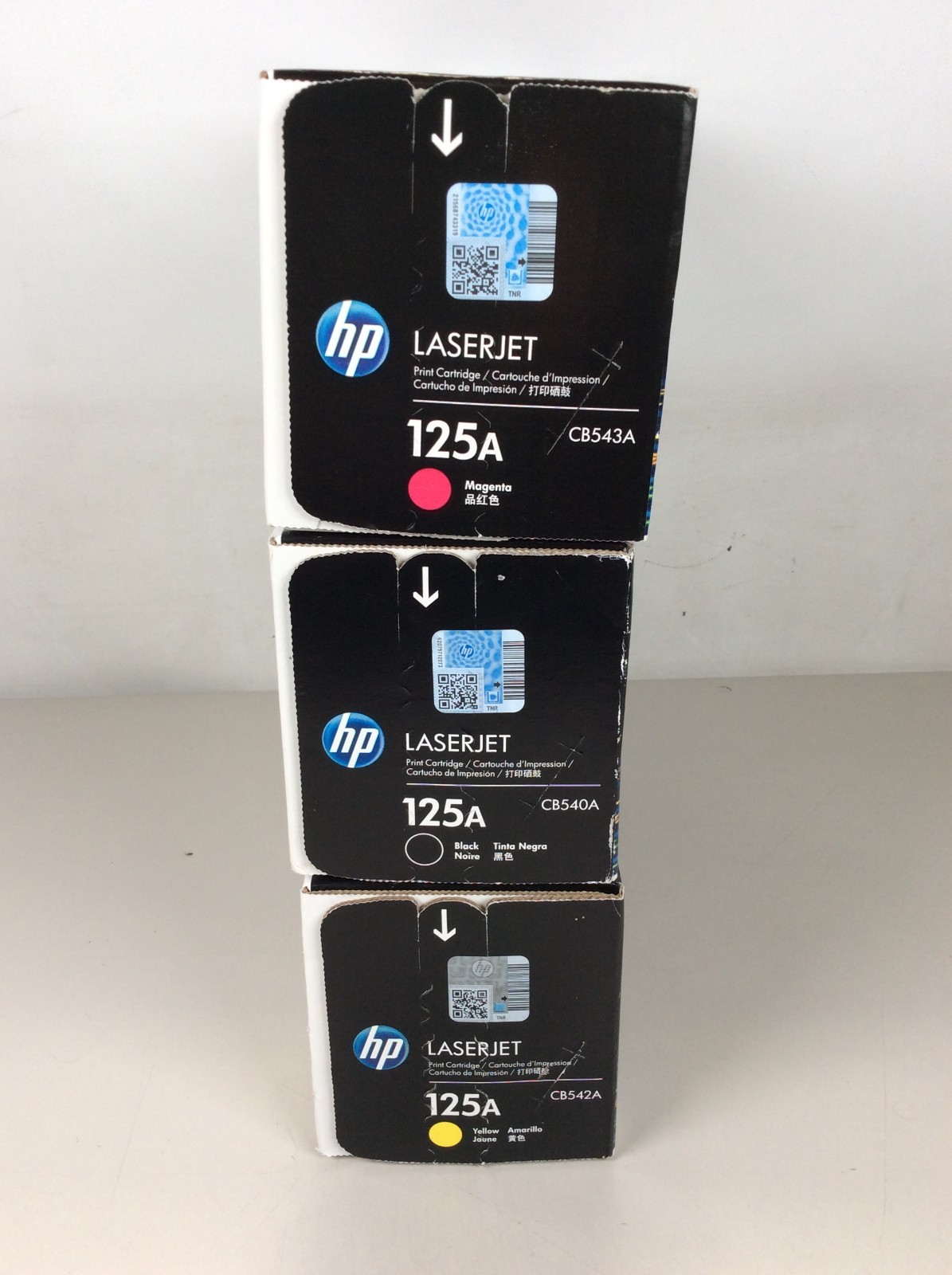 HP 125A Toner Cartridge Set CB540A CB542A CB543A Genuine OEM New Sealed ^