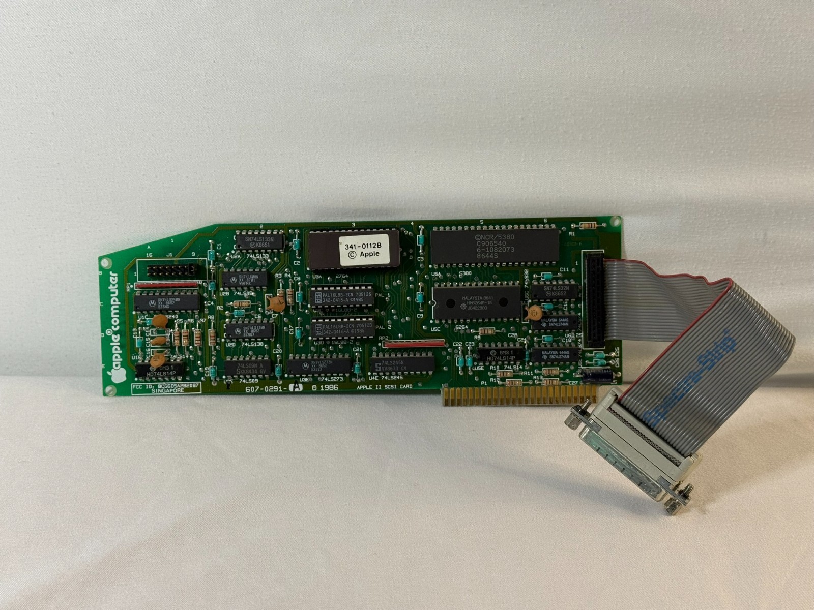 Apple II SCSI Card 607-0291-A Rev B ROM 341-0112B DB25 Cable Vintage 1986