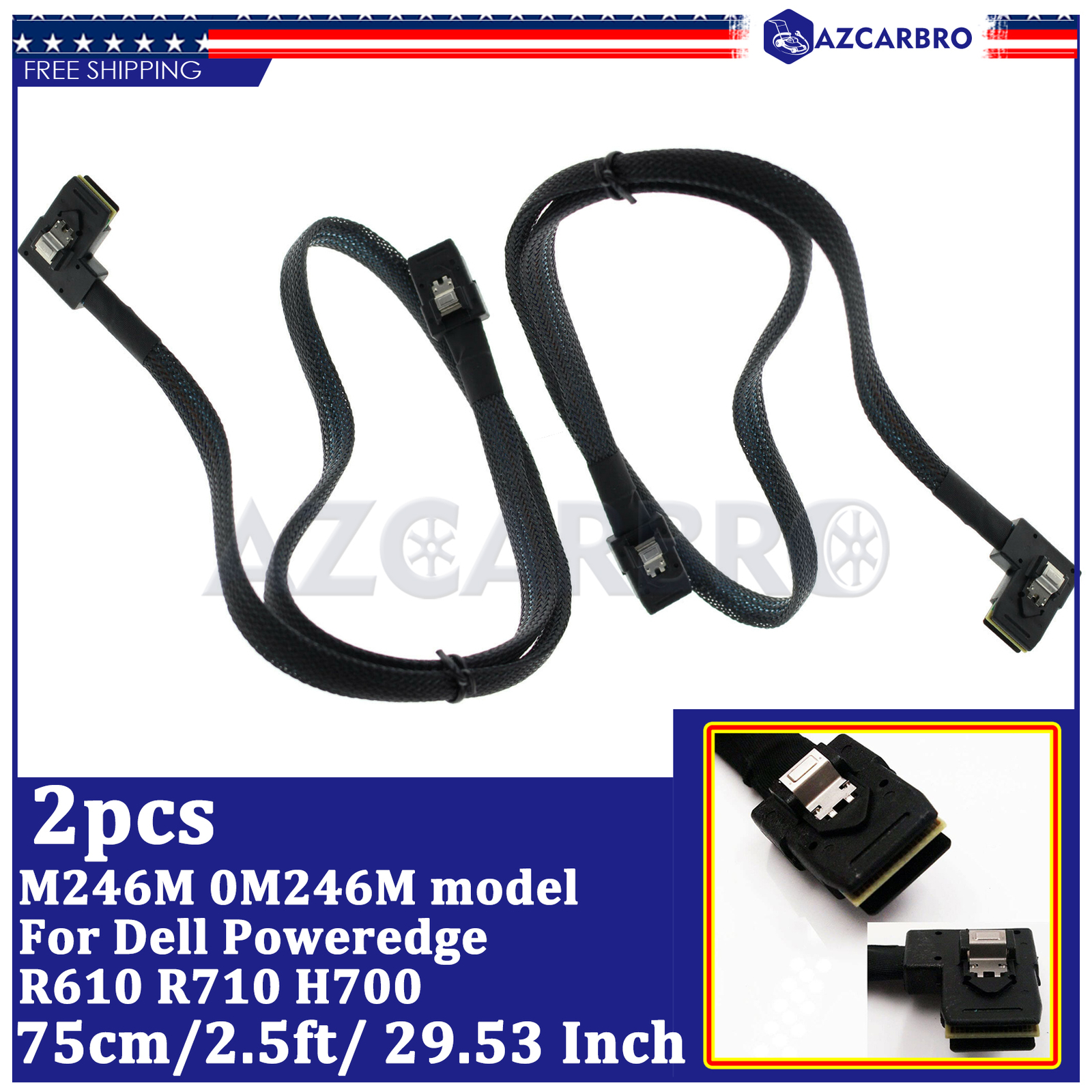 2pcs 0M246M SAS-A SAS-B Sata Raid Controller Cable For DELL PERC H700 R610 R710