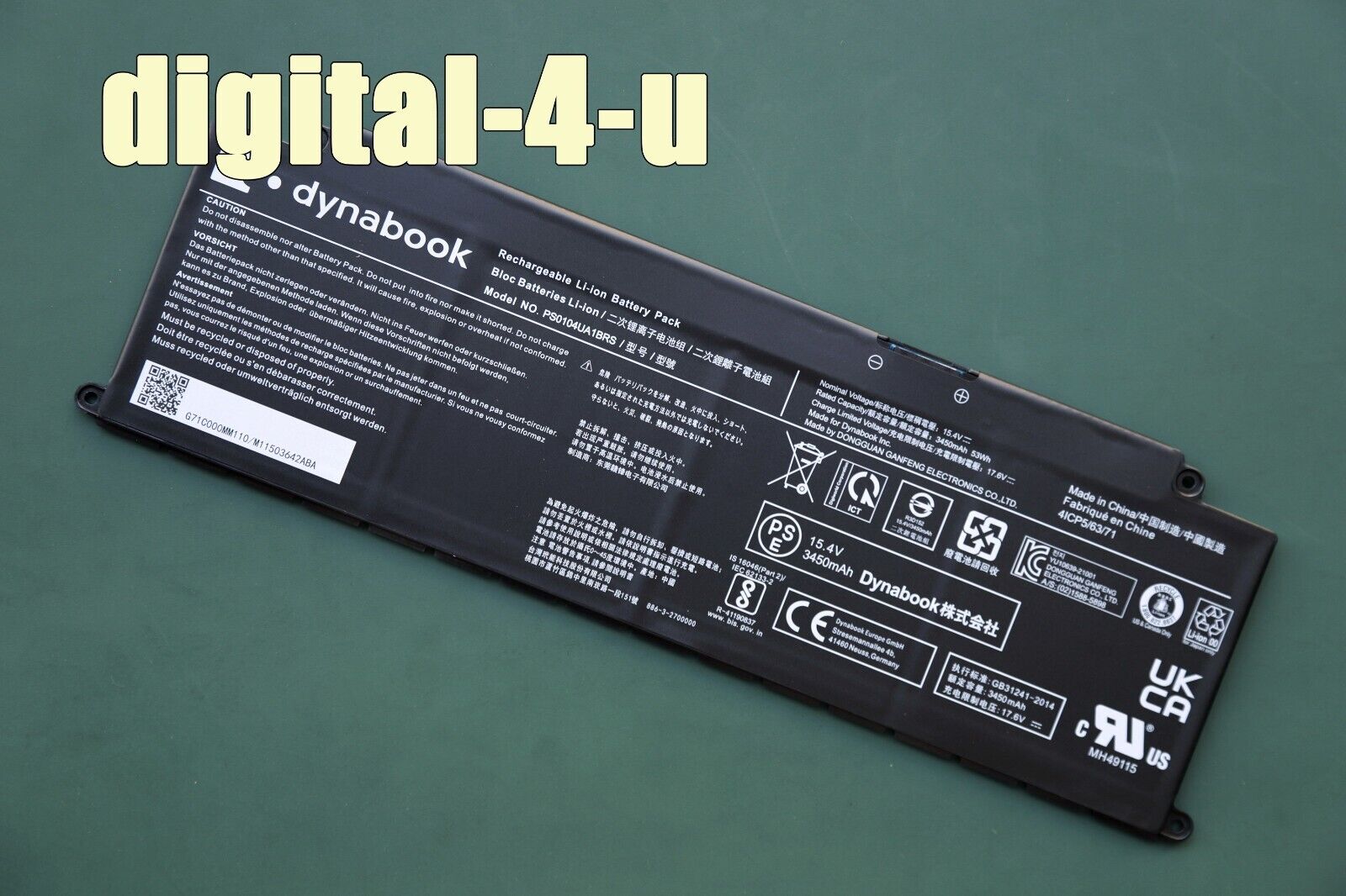 PS0104UA1BRS Genuine Battery fr Dynabook U30 Tecra A40-J-12E,A50-J,Portege X40-K