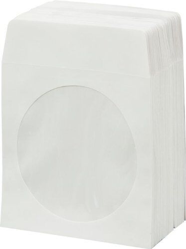 1000 Heavy Weight 100g Premium CD DVD Paper Sleeves Envelope Clear Window Flap