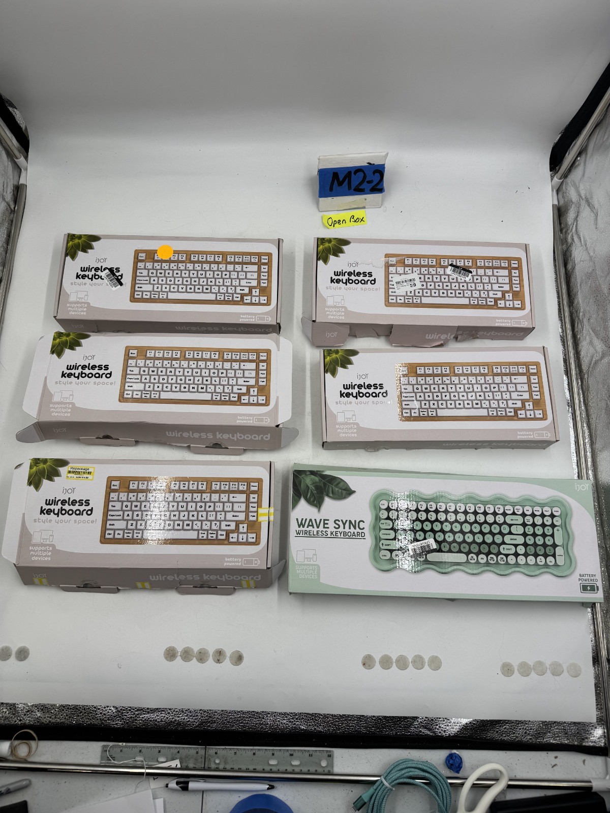 Wholesale Lot x6 iJoy Wireless Keyboards 5 Wood 1 Wavy Green open box