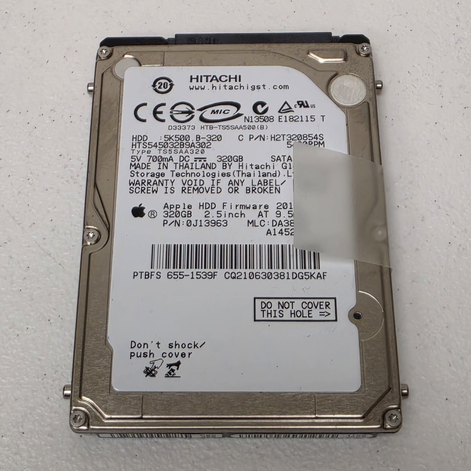 HGST 320gb HTS545032A7E680 0J30003 220 0A90351 H2T320854S7 Hard Disk 2.5 SATA