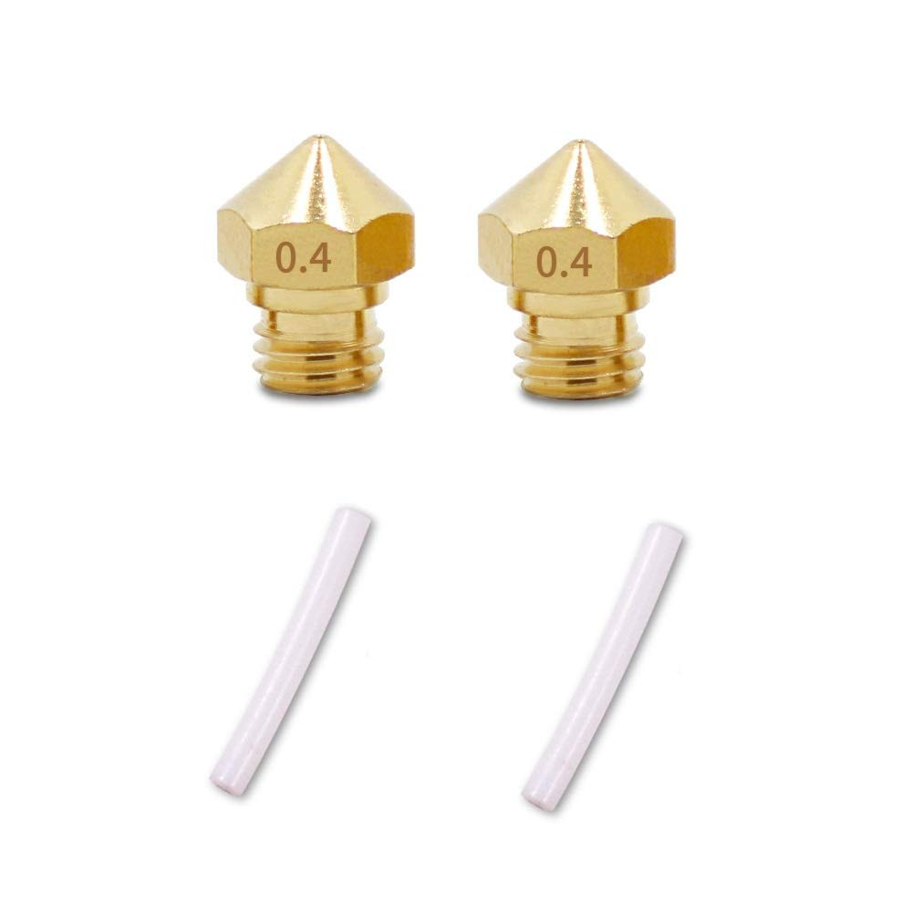 2 Pcs MK10 M7 Extruder Nozzle 0.4Mm and 2Pcs PTFE Tube Kit, for Wanhao Flashforg