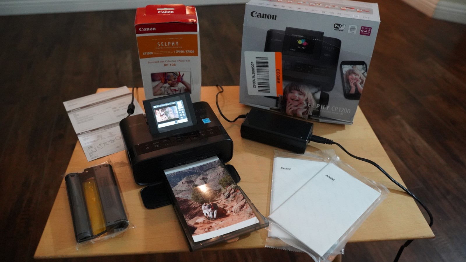 Canon SELPHY CP1200 Wireless Photo Printer Black w/ Box Paper Ink Tested