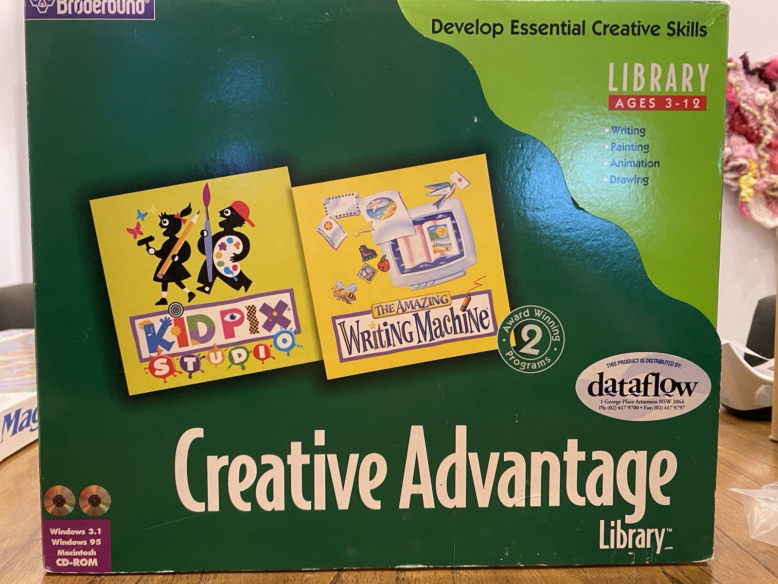 Vintage 1990s Creative Advantage Library CD-ROM – Kid Pix Studio & Writing