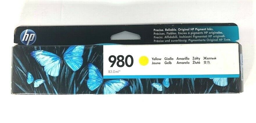 Genuine HP 980 Yellow Ink Cartridge OFFICEJET ENTERPRIS X555 MFP X585 SEALED Box