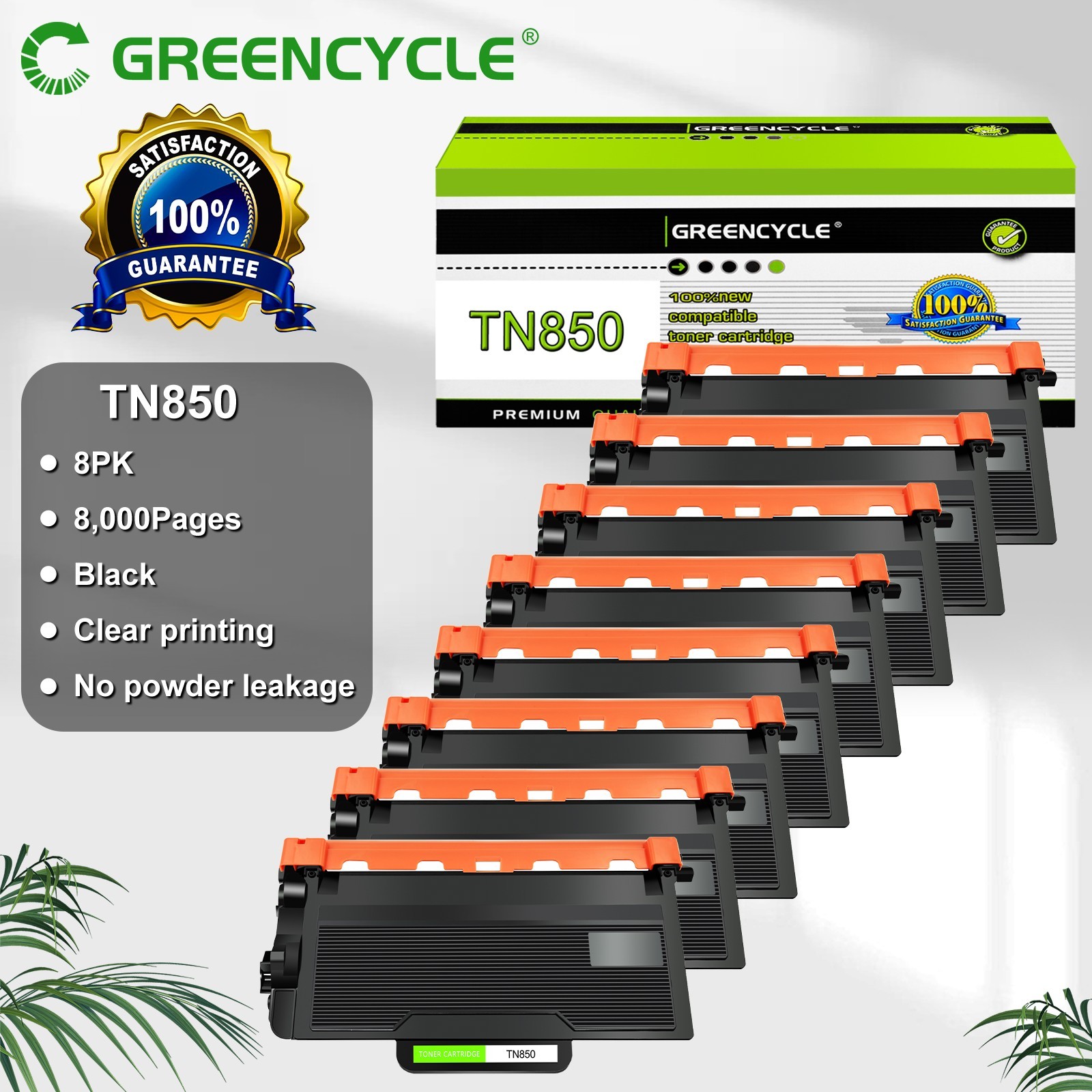 8PK TN850 Toner Compatible with Brother MFC-L6750DW MFC-L6900DW MFC-L5700DW L585
