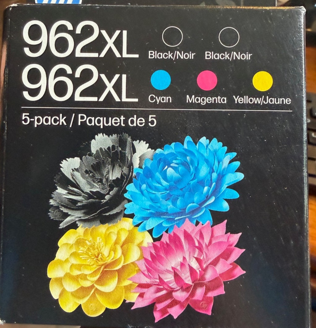 HP 962 XL 5 PACK (6ZA57AN) EXPIRES 12/2027 FREE SAME DAY SHIPPING GENUINE 100%
