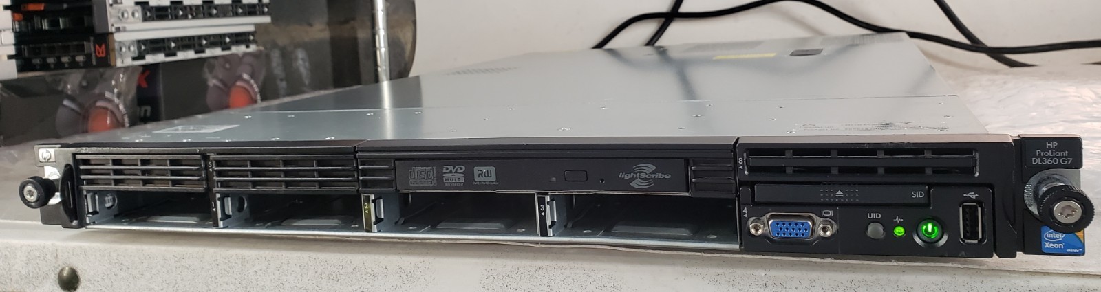 HP ProLiant DL360 G7 Server NO Caddies HDD RAM w/ 1x Proc+2x 460w PSU+ Cords