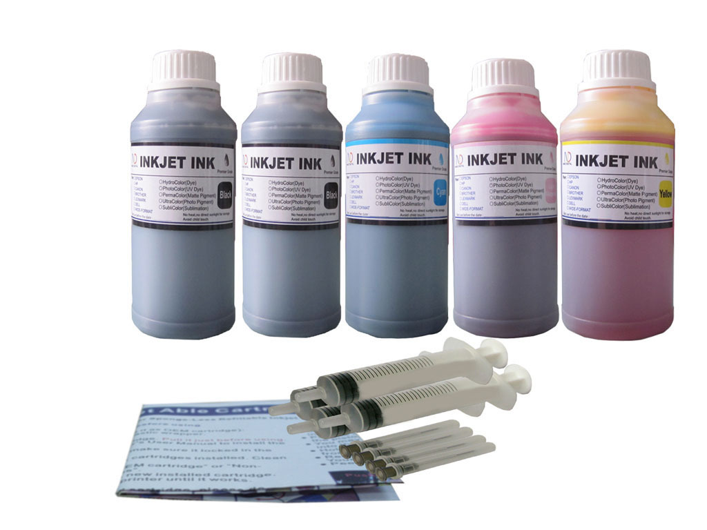 5x250ml ND® Refill Inks for Canon PG-240 CL-241 MX472 479 512 522 532 & GI-21/23