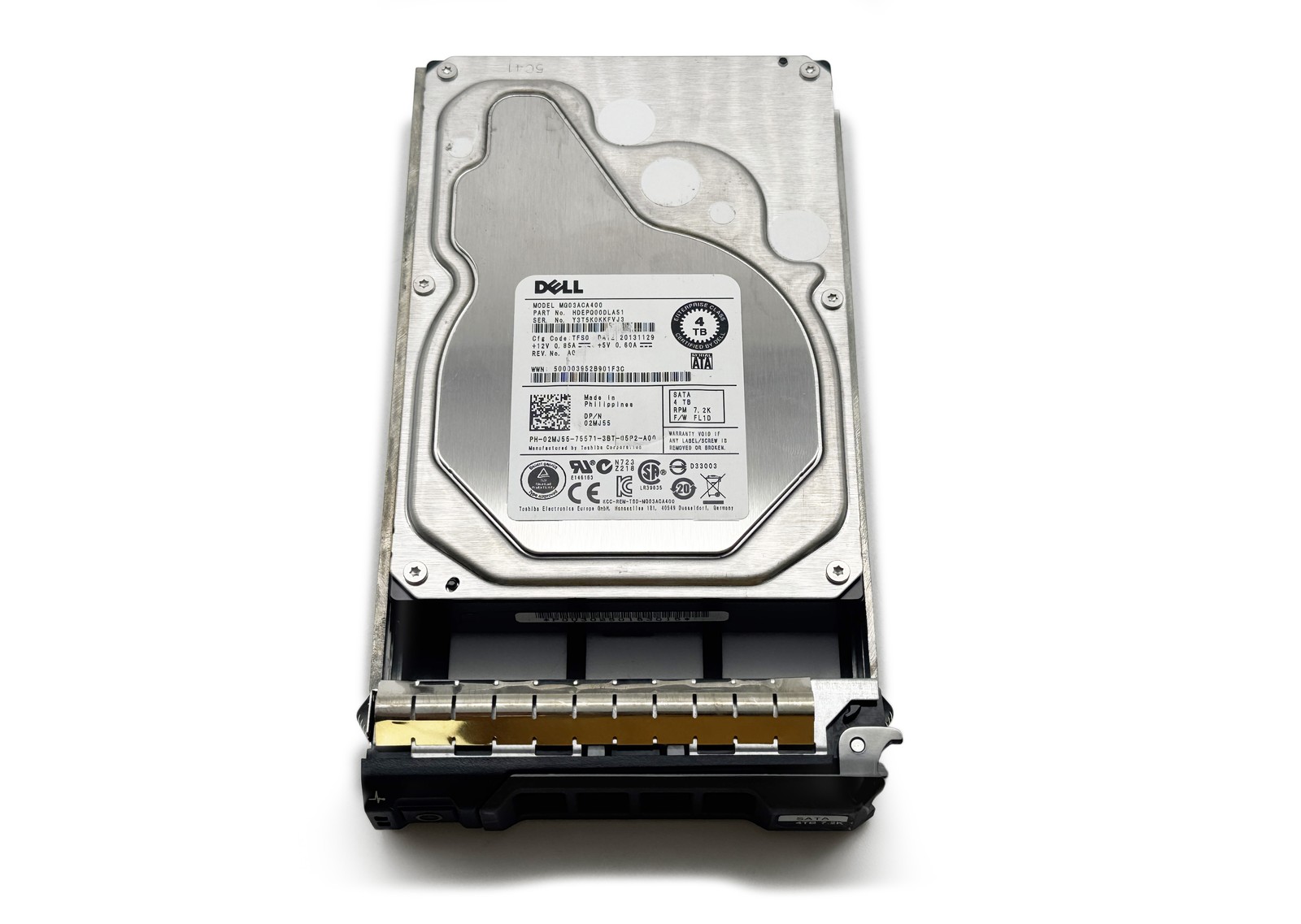 Toshiba 4TB 3.5" Enterprise SATA 7200RPM HDD MG03ACA400 Dell 02MJ55 w/ Caddy