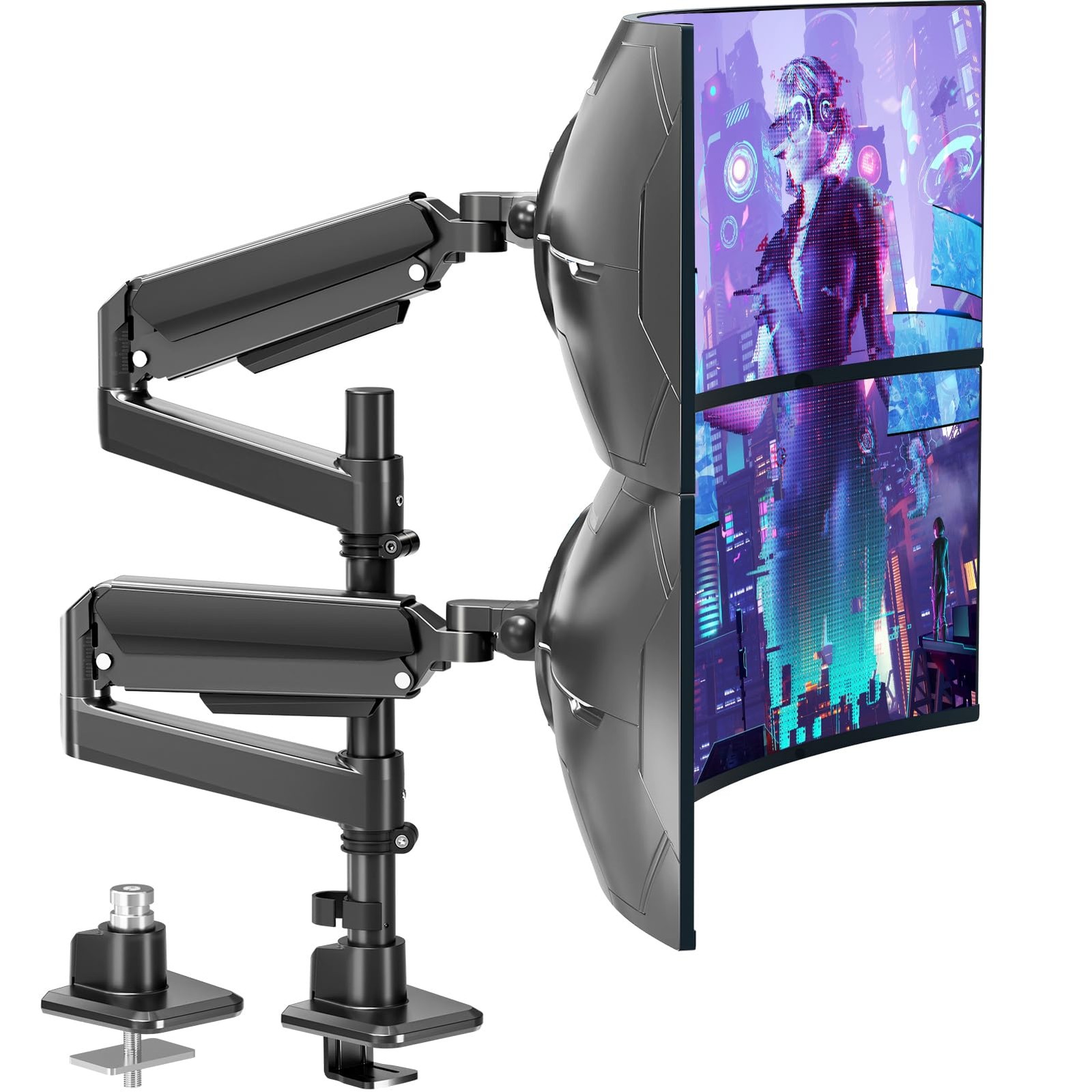 MOUNTUP Dual Monitor Stand Fits 49 45 42 40 39 34 32 Inch Screens, Heavy Duty...