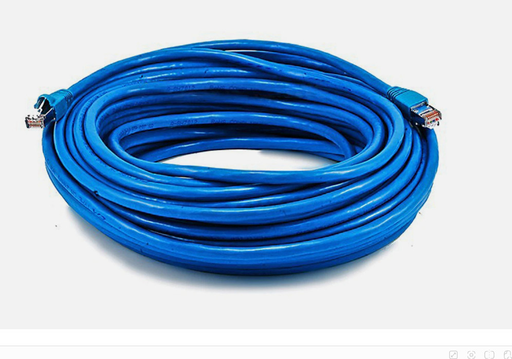 50-FT 24AWG Cat6A SFTP Ethernet Stranded Copper Network Cable Blue RoHS