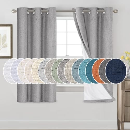 Light Grey 100% Blackout Curtains 64" Long - 2 42"W x 64"L - Pack of 2