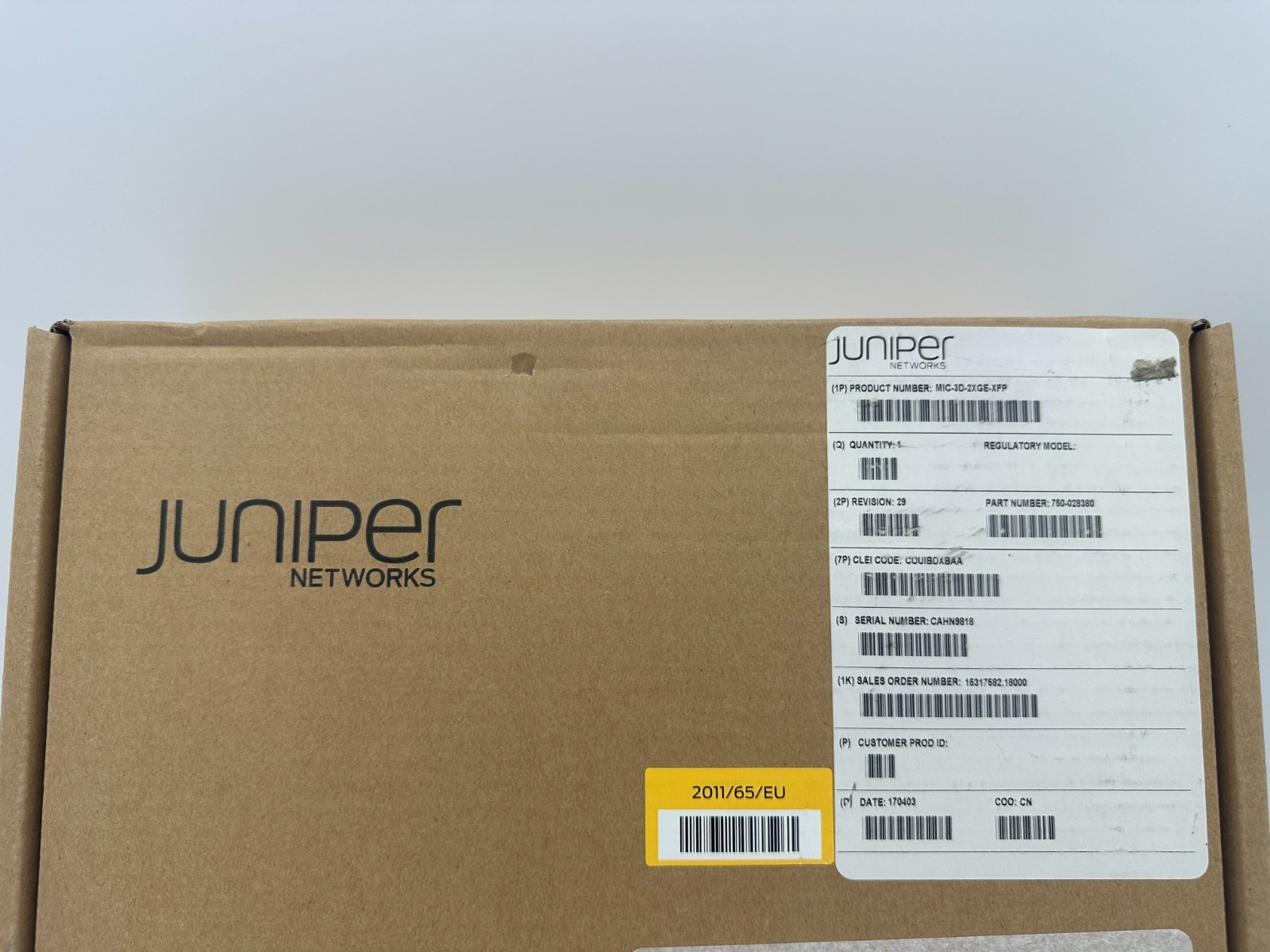 Juniper MIC-3D-2XGE-XFP 2-Port 10GbE Modular Interface Card