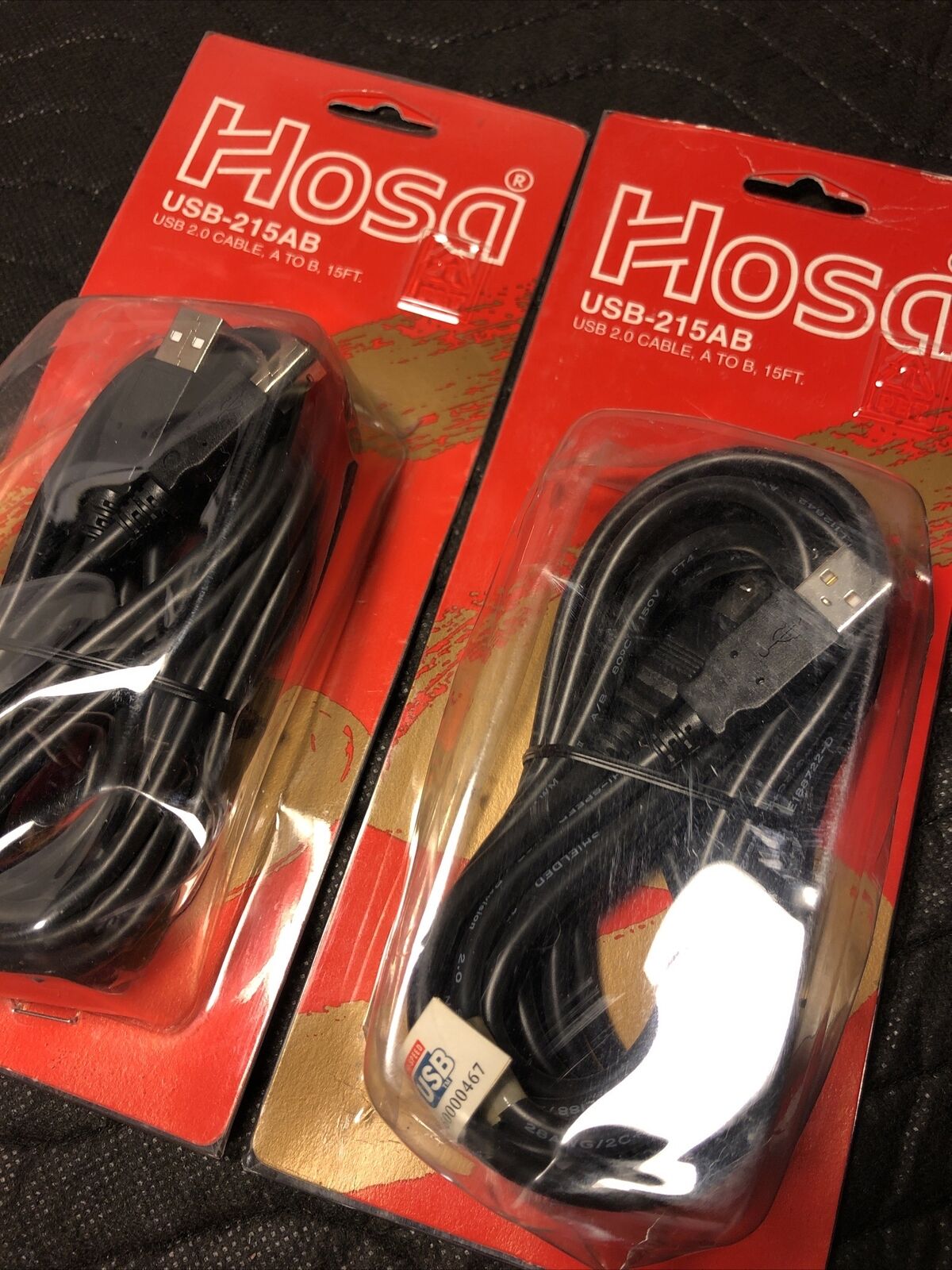 (2-pack) Hosa USB-215AB Type A to Type B High Speed USB Cable, 15 Feet New💥