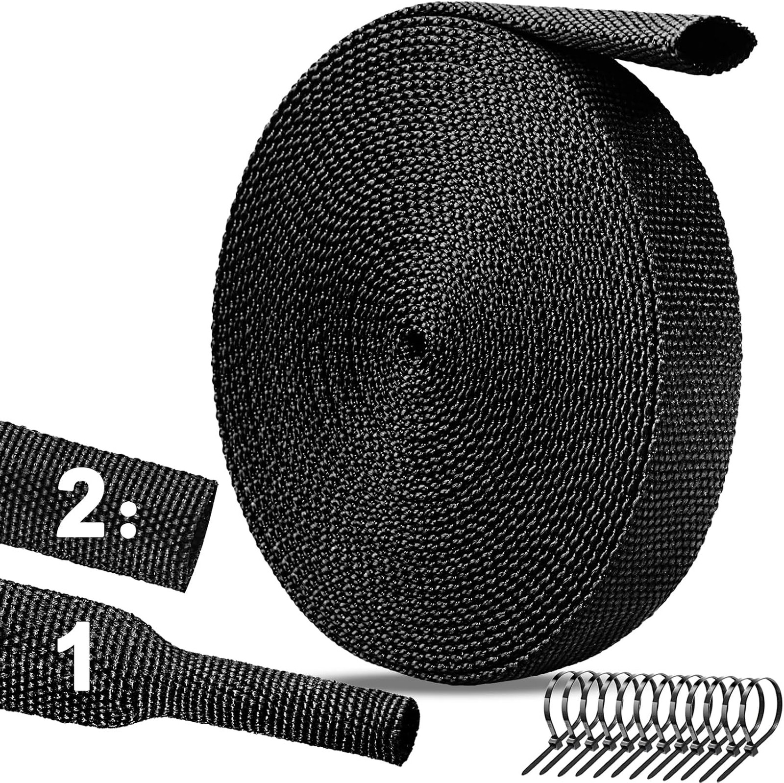 26 Ft Heat Shrink Wire Loom Braided Cable Sleeves 3/8 Inch 2:1 Fuel Resistant
