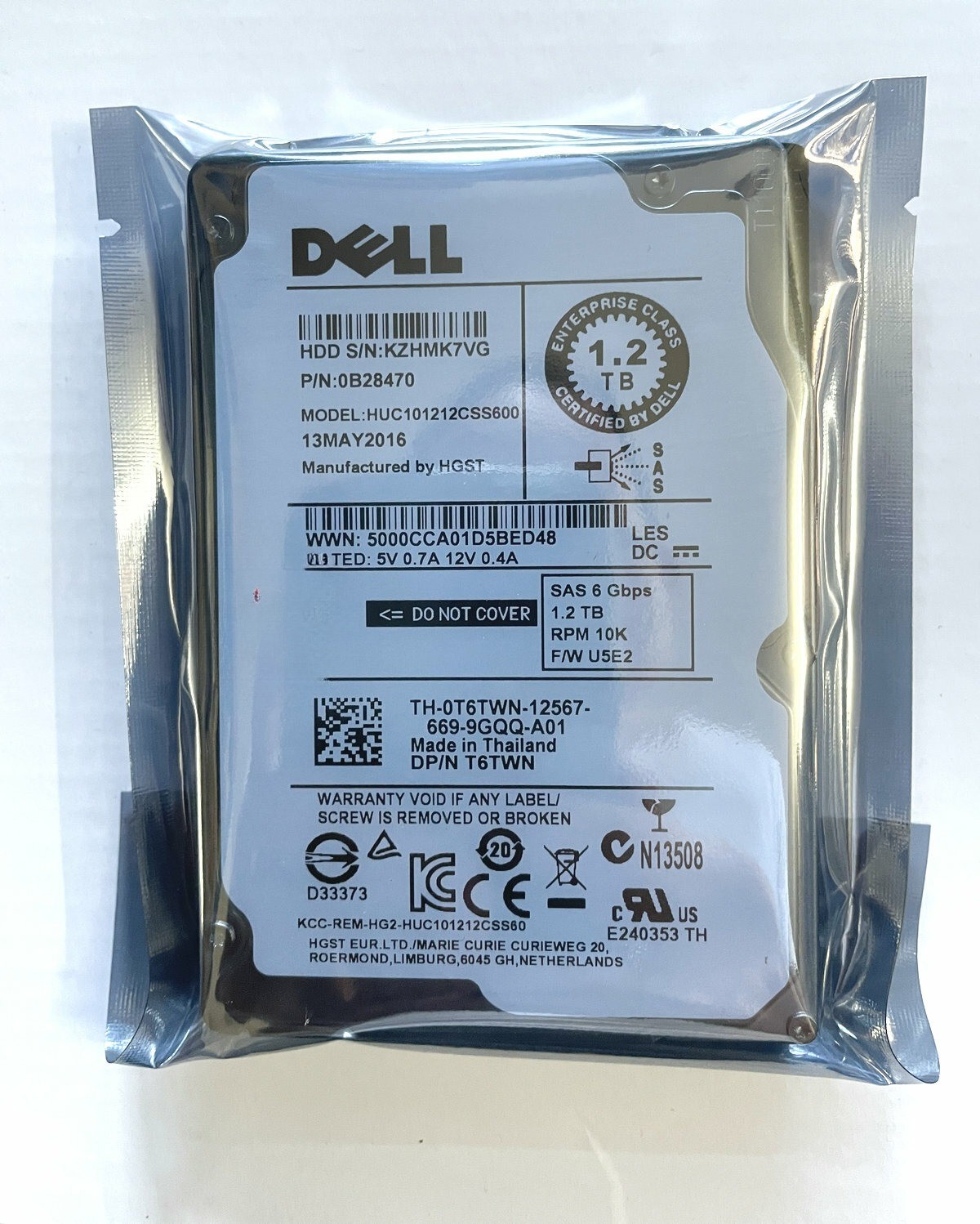 FOR Dell 1.2TB 6G 10K 2.5" SAS 0T6TWN T6TWN HUC101212CSS600 HDD HARD DRIVE