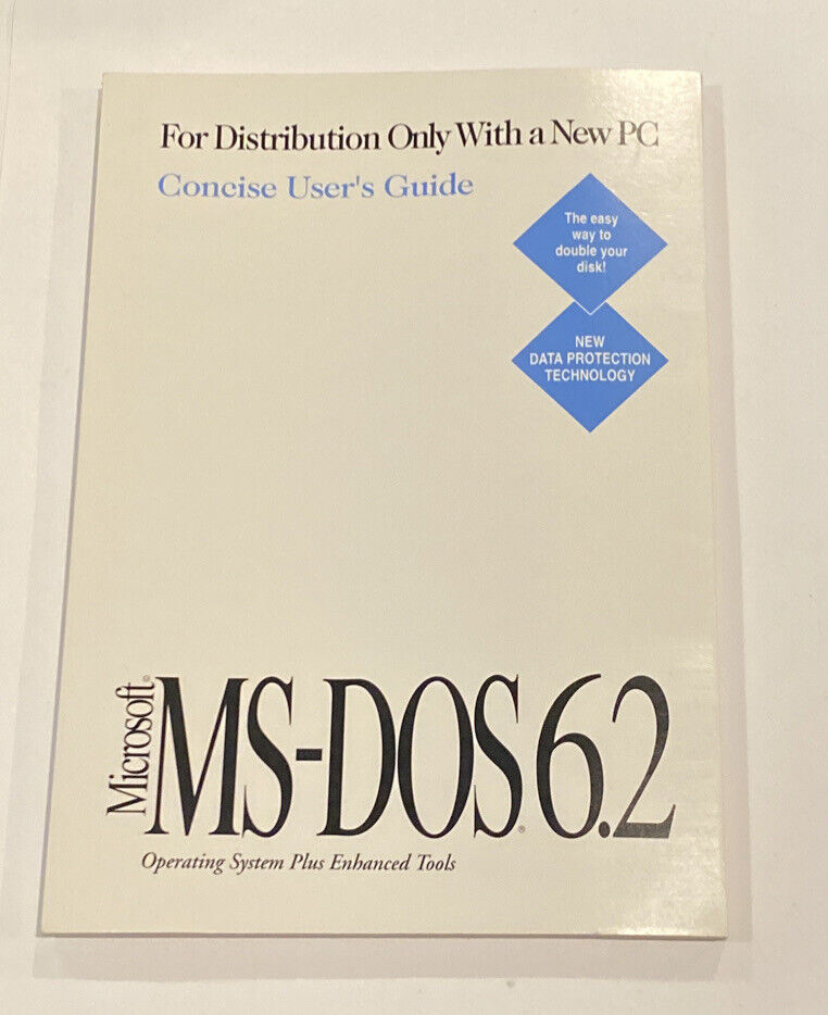 Microsoft MS-DOS 6.2 Operating System Concise User's Guide Original
