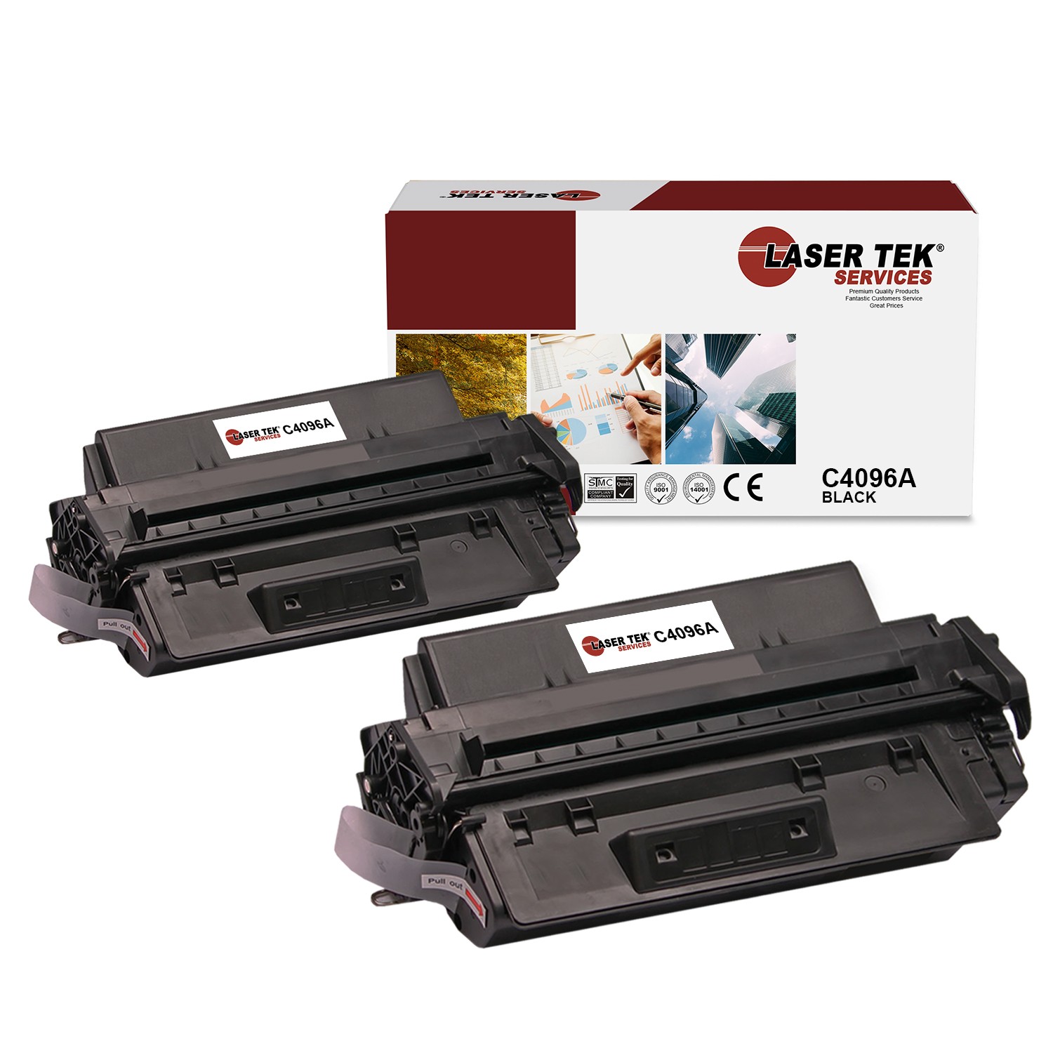 2Pk LTS 96A C4096A Black Compatible for HP LaserJet 2000 2100 Toner Cartridge
