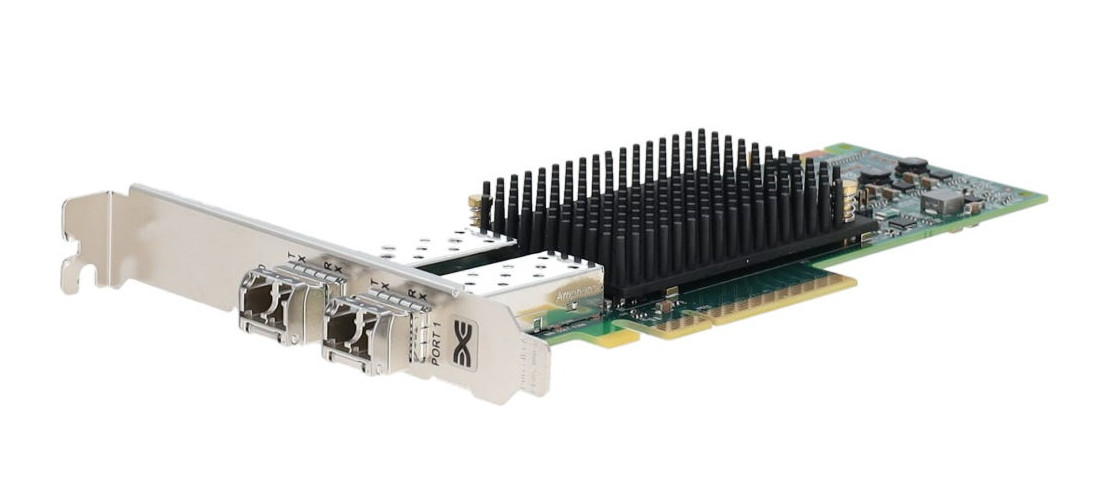 NEW Dell Emulex LPe35002 Dual Port 32Gb FC SFP+ HBA FH CGT2C with 2 x SFP